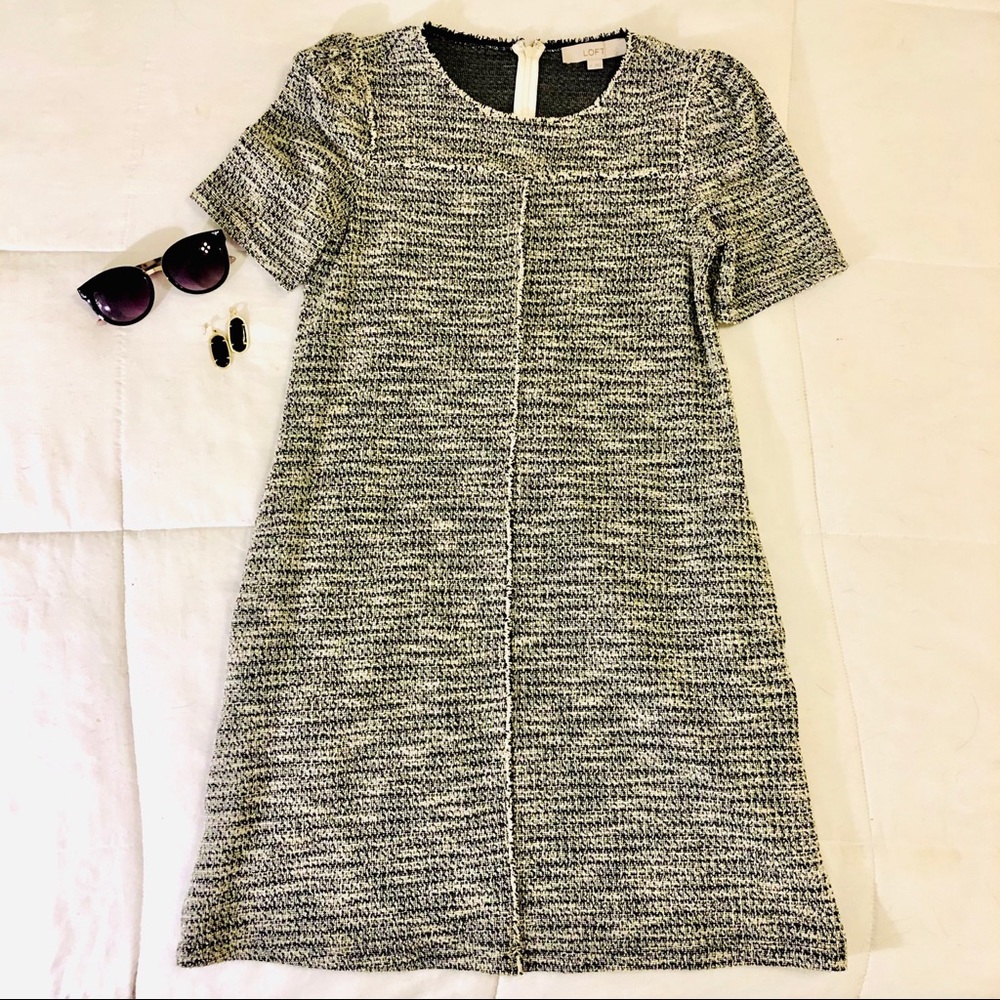 LOFT Grey Tweed Dress